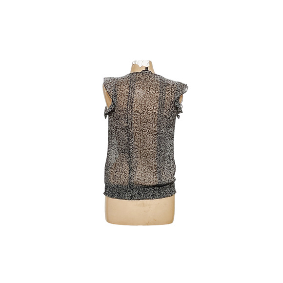 Express Gray Graphic Print Chiffon Blouse XS - Picture 2 of 4